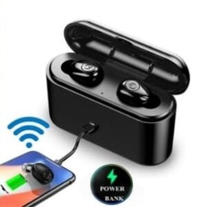 X8 Airdots مزودة بباور بانك 2 في 1 أسود