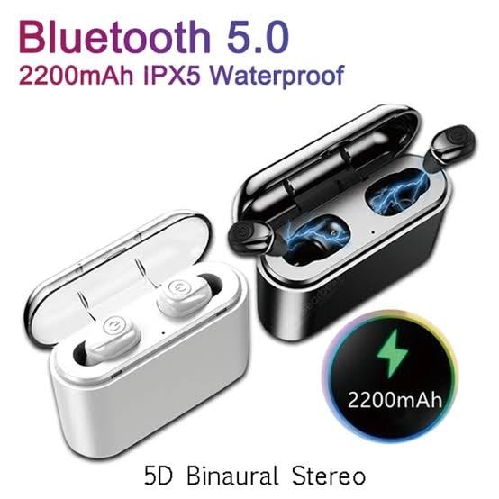X8 Airdots مزودة بباور بانك 2 في 1 أسود - Image 2