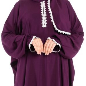 اسدال صلاة بنفسجي فاتح في ابيض