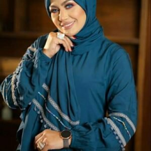 اسدال سادة بزركشة في الكم لون ازرق