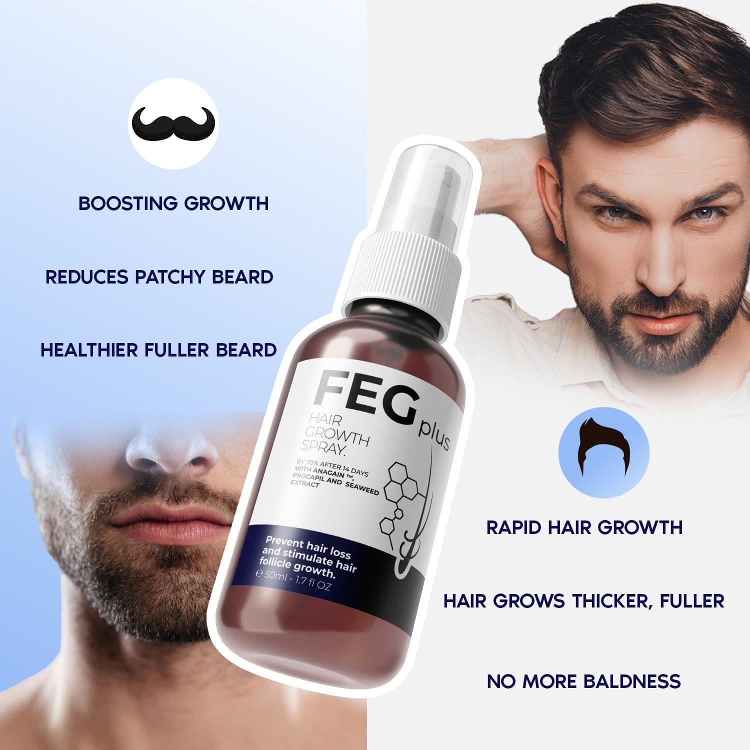 عرض سيرم Blue PePtide + سبراي الشعر FEG - Image 8