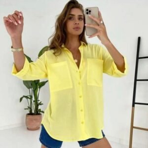 شيميز حريمي اوفر سايز اصفر