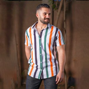 شيميز رجالي نص 3 خط  ابيض